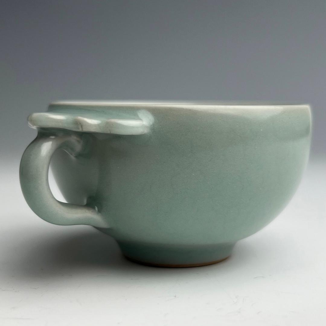 青磁如意紋板沿洗 唐物 中国古玩 中国美術 A923