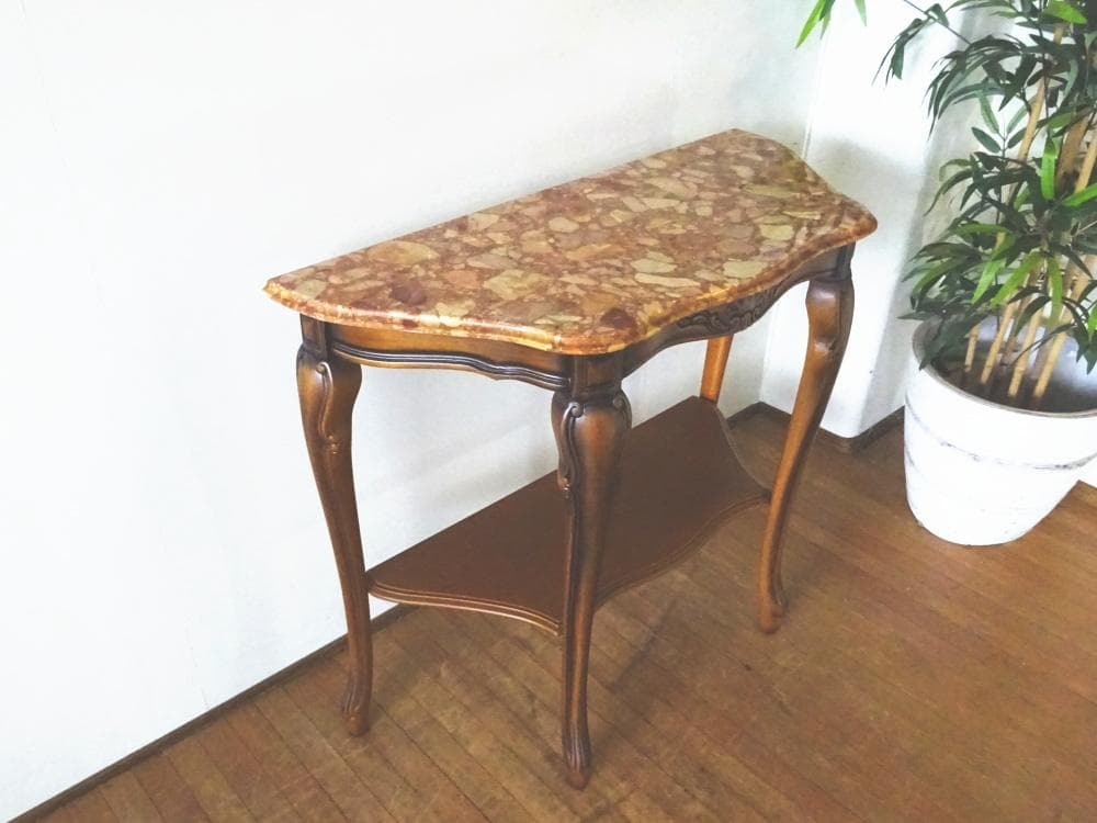 Tinajo　コンソールテーブル　花台　電話台　大理石天板　高級　美品　①