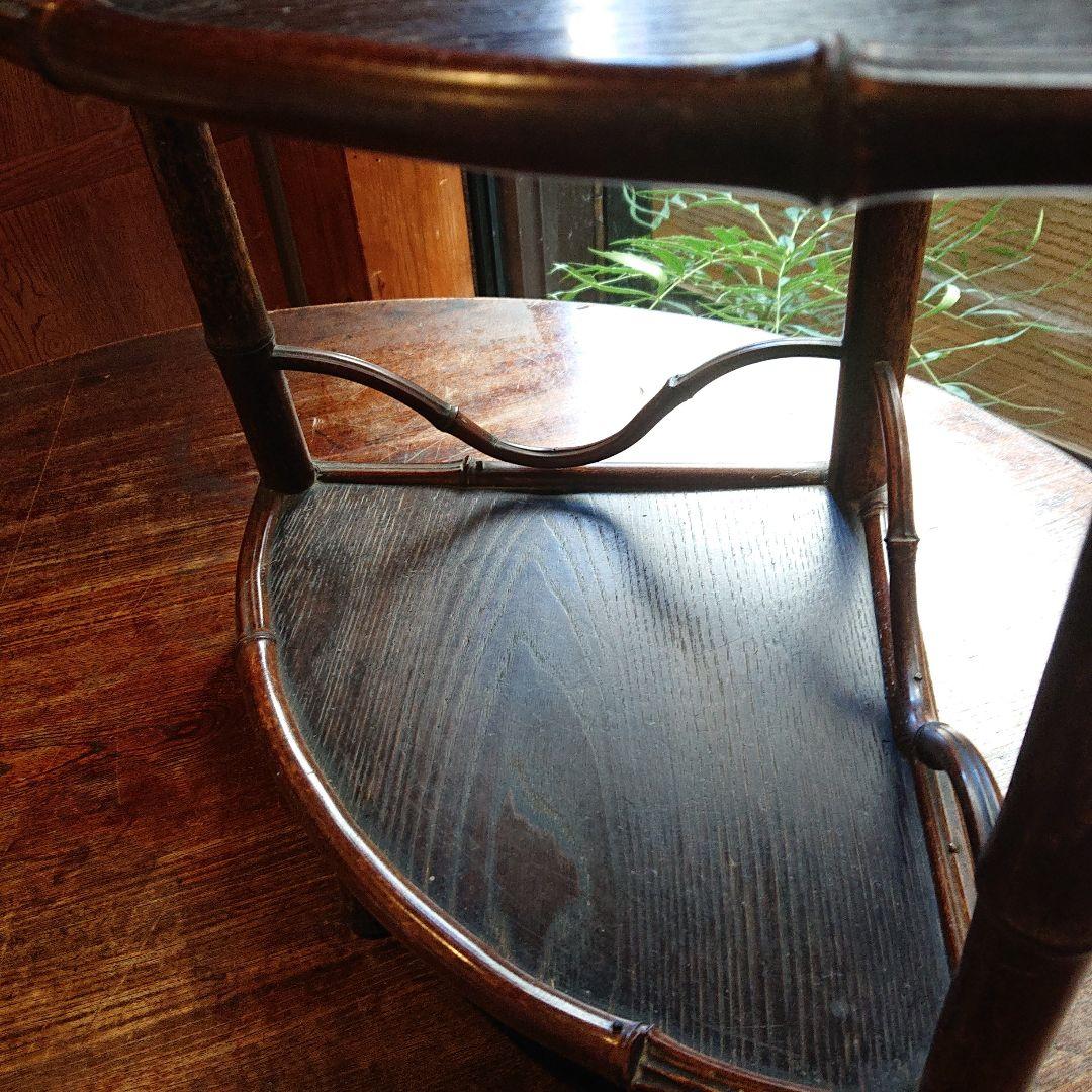 骨董 三段飾り棚 竹・木製