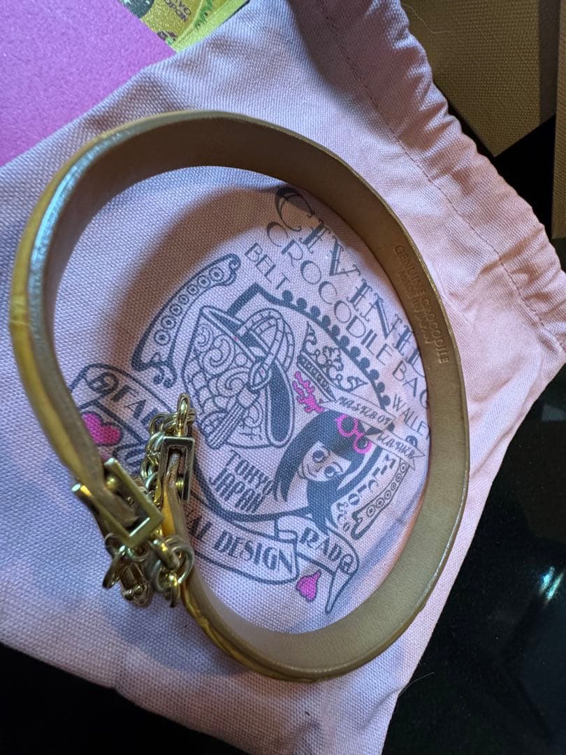 チビナイル　馬蹄チャーム&バングル チビワニ3点セット　クロコダイル　キャラメル