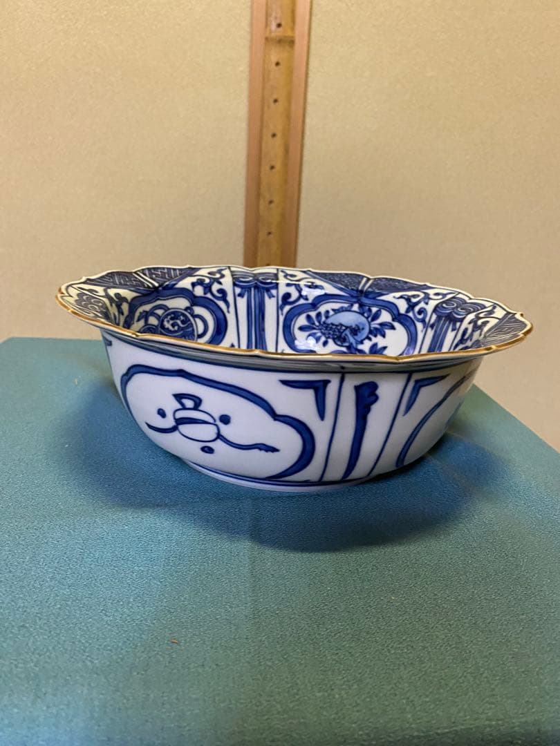 茶道具/染付兜鉢 一対 五山窯 林淡幽 造