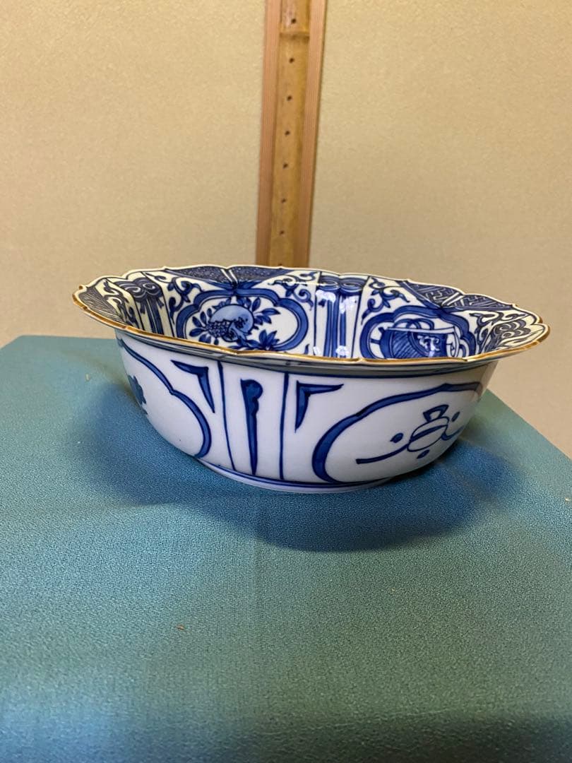 茶道具/染付兜鉢 一対 五山窯 林淡幽 造