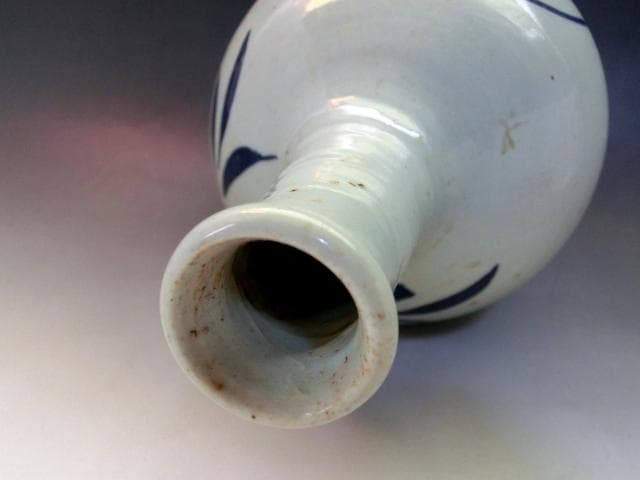 徳利■染付花唐草紋 古伊万里 とっくり 古い酒器 古民具 花瓶 時代物 骨董■