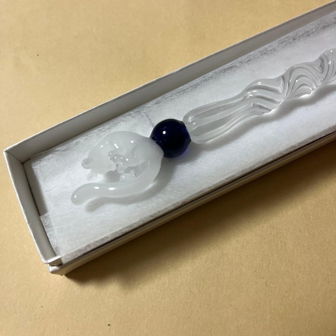穂坂英樹　ガラスペン　白猫