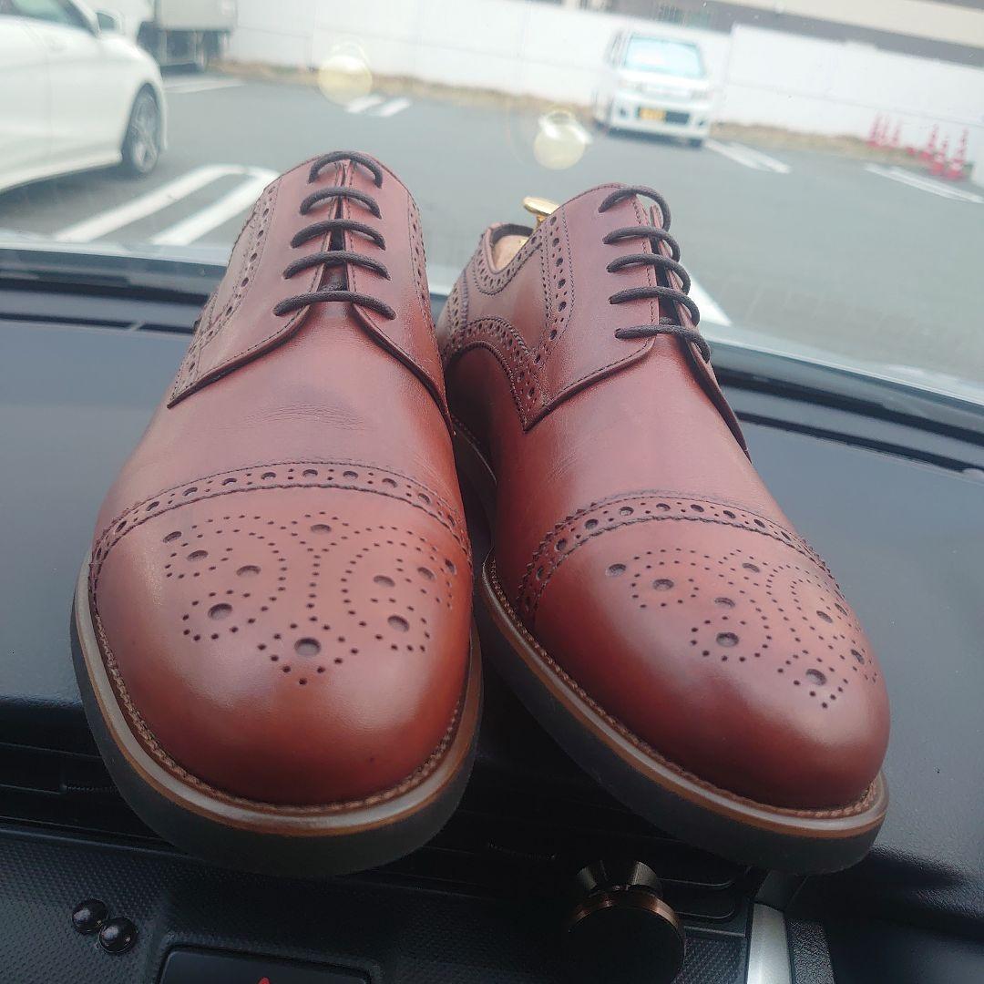 と*ん様 ヒルトン ブラウンウィングチップドレスシューズ 44 MADE IN