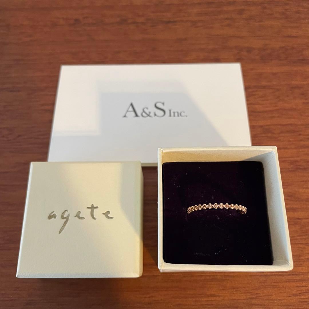 agete アガット バブルリング 11号 PG★美品