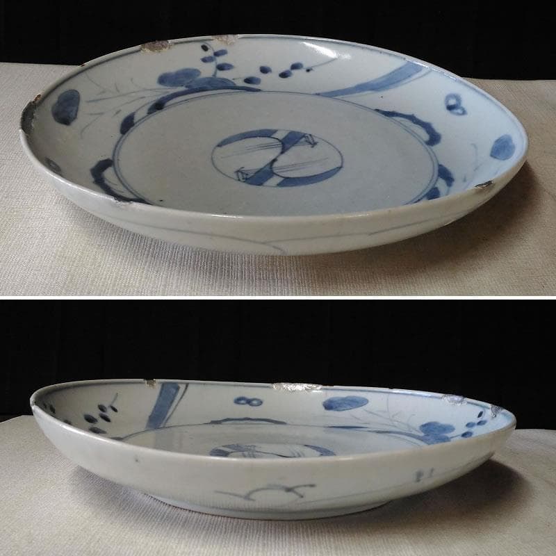 c655 古伊万里 くらわんか皿 染付