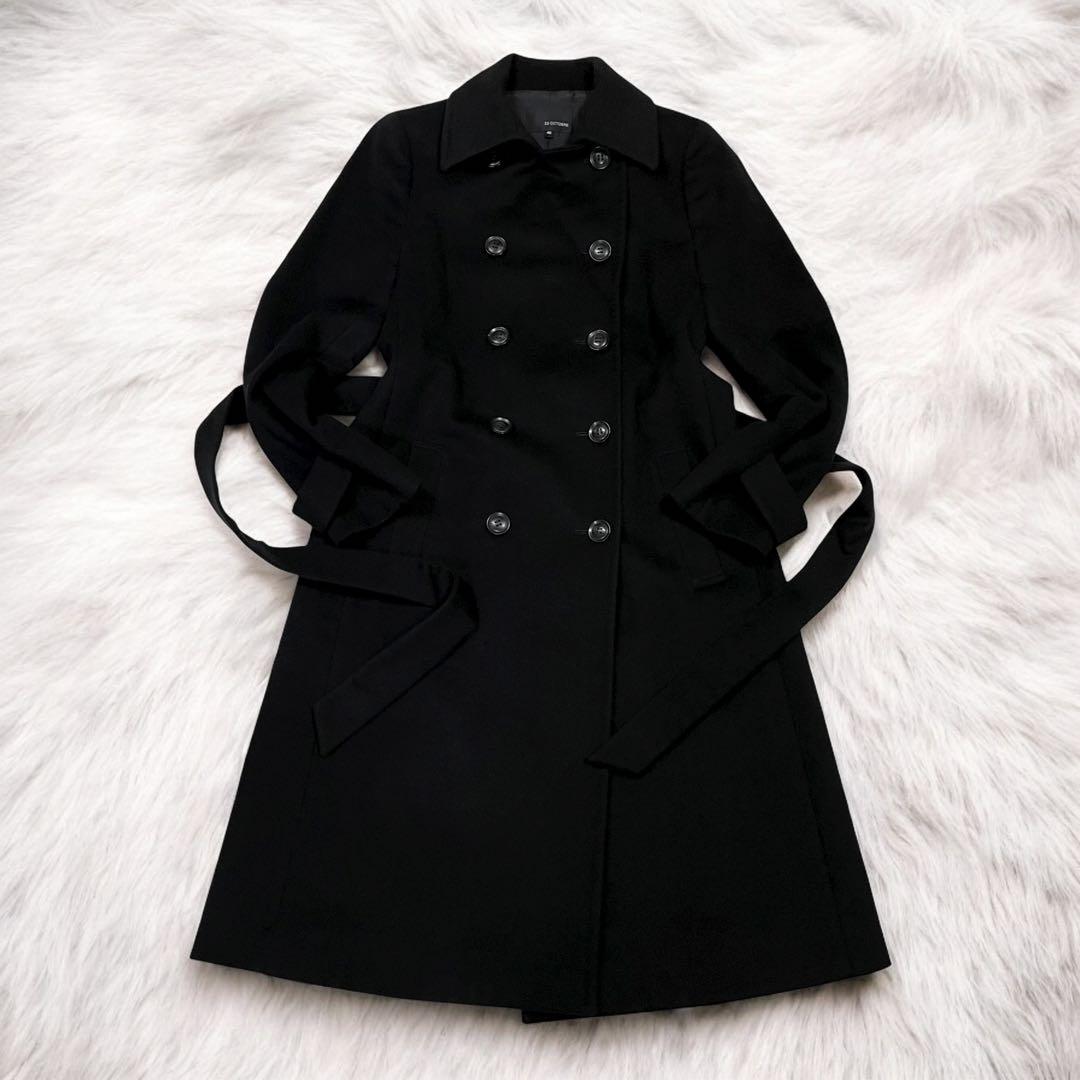 【高級】22 OCTOBRE チェスターコート カシミヤ ロングコート ブラック