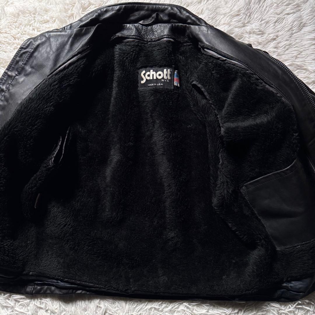 コ*ウ様 【米国製】schott ライダースジャケット　シングル　ブラック　本革