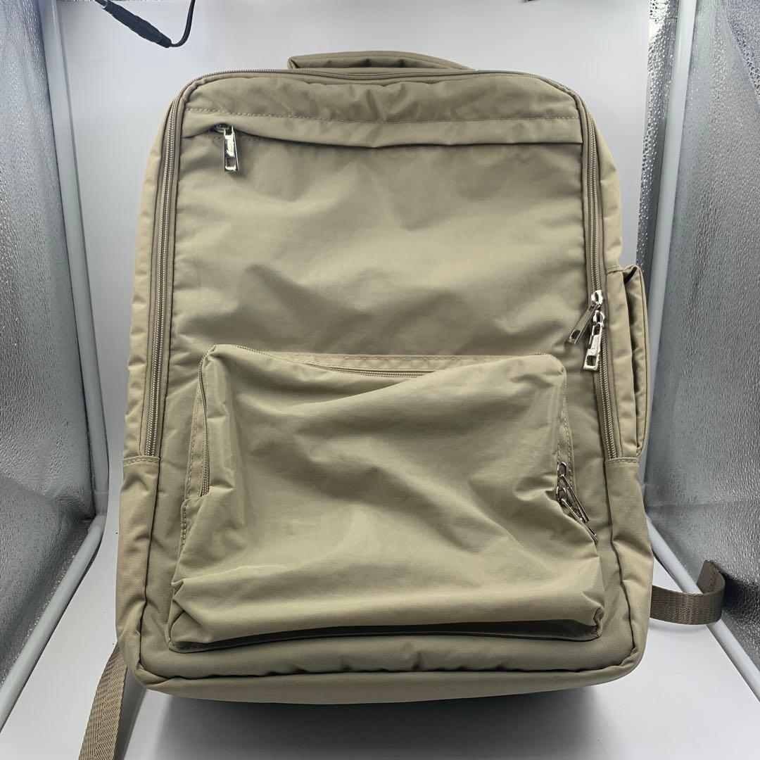 【s.t154】AWW 多機能バックパック　大容量　ベージュ