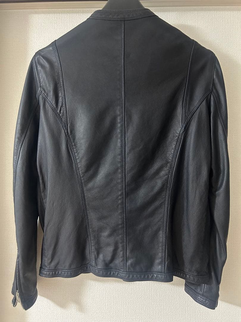 美品 Delan デラン レザー シングル ライダースジャケット