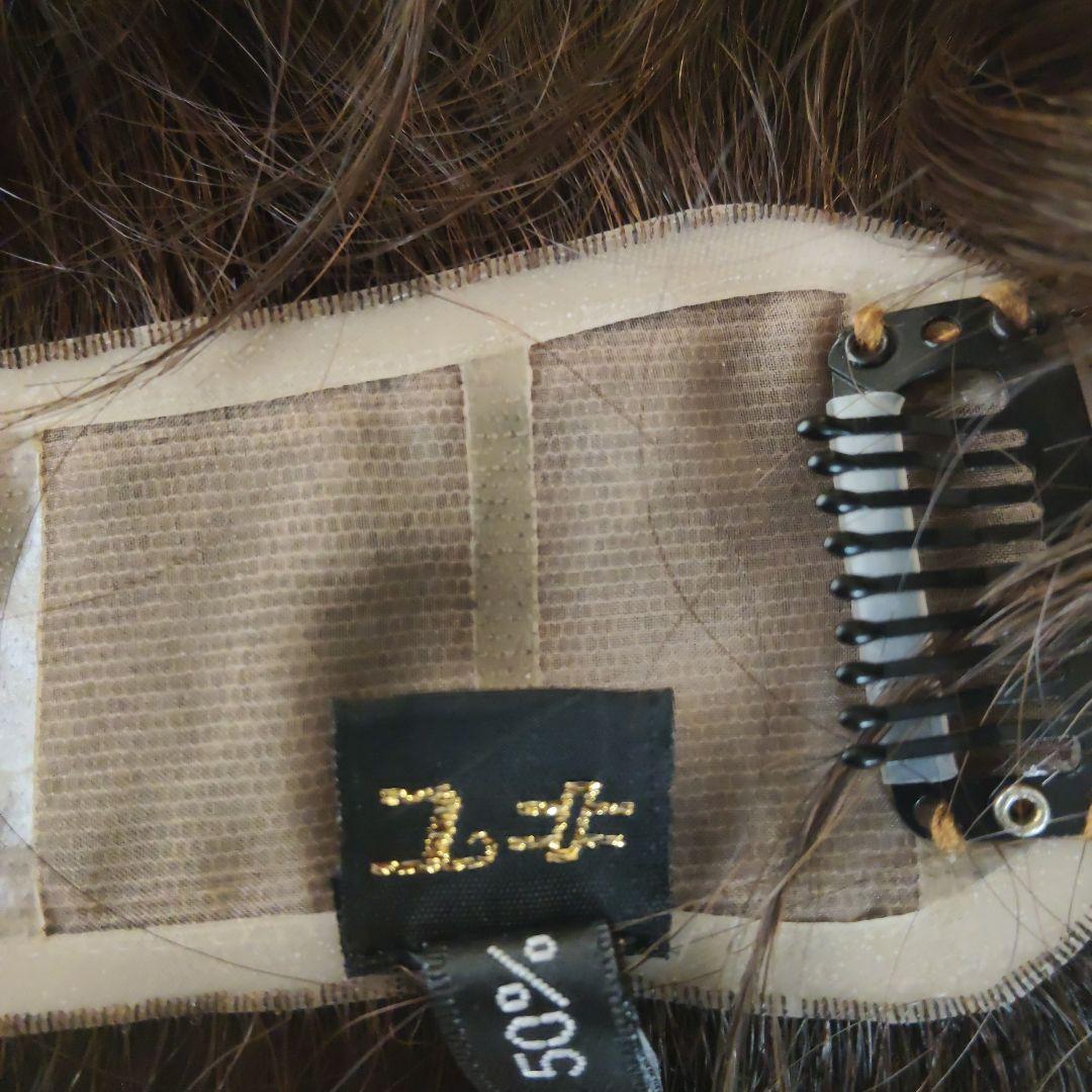 ユキの部分ウイッグ　人毛50%　耐熱糸50%