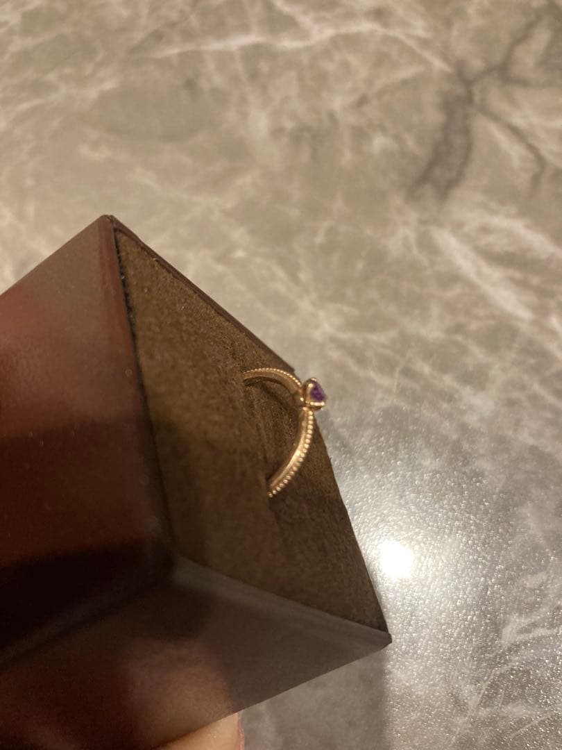 agete アガット K10 ゴールド ピンキーリング アメジスト
