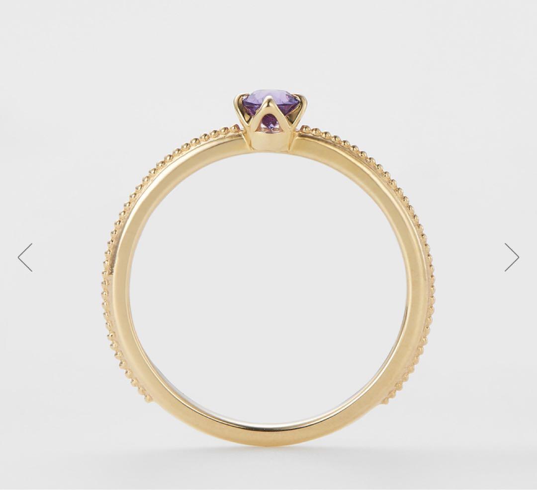 agete アガット K10 ゴールド ピンキーリング アメジスト