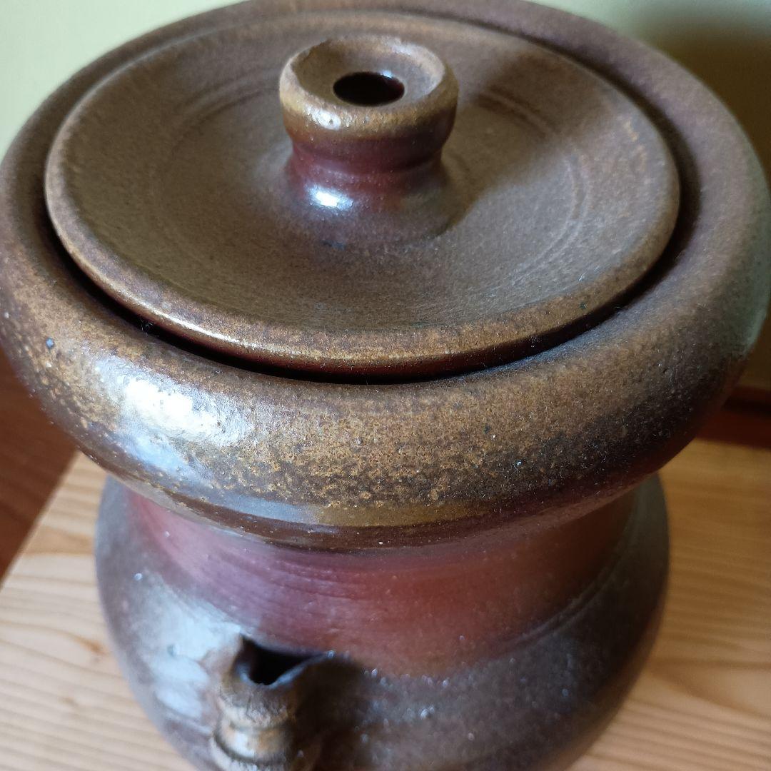 希少 人間国宝 藤原雄 作 備前　耳付水指　共箱　共布　手紙　晩年作