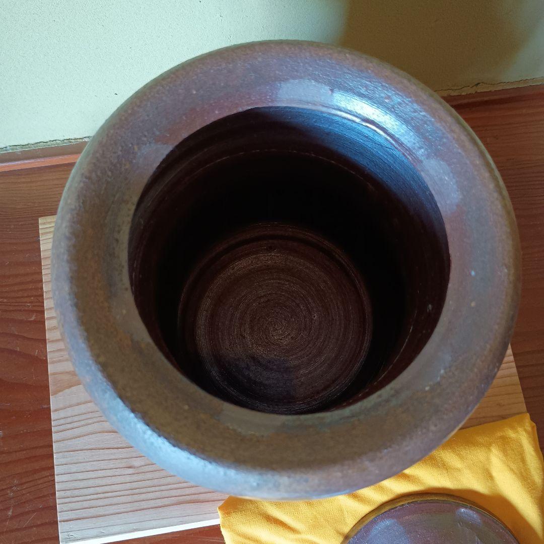 希少 人間国宝 藤原雄 作 備前　耳付水指　共箱　共布　手紙　晩年作