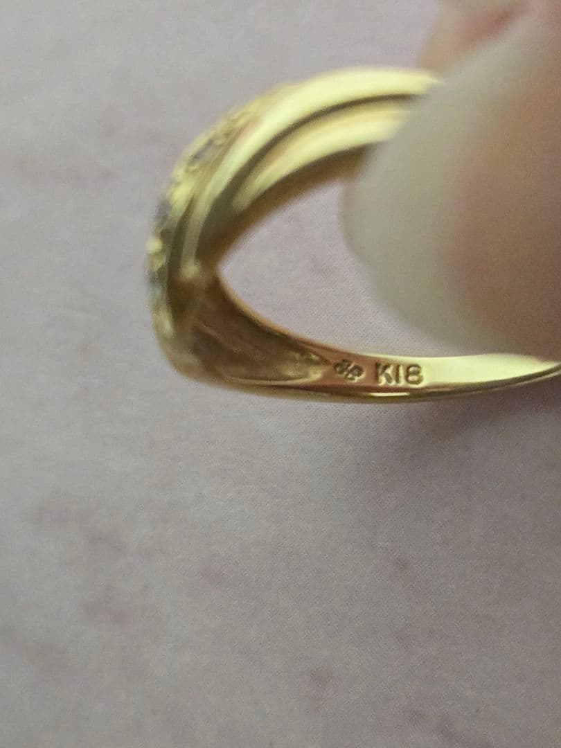 ジュエリーマキ　K18 　天然ダイヤモンドリング　10号