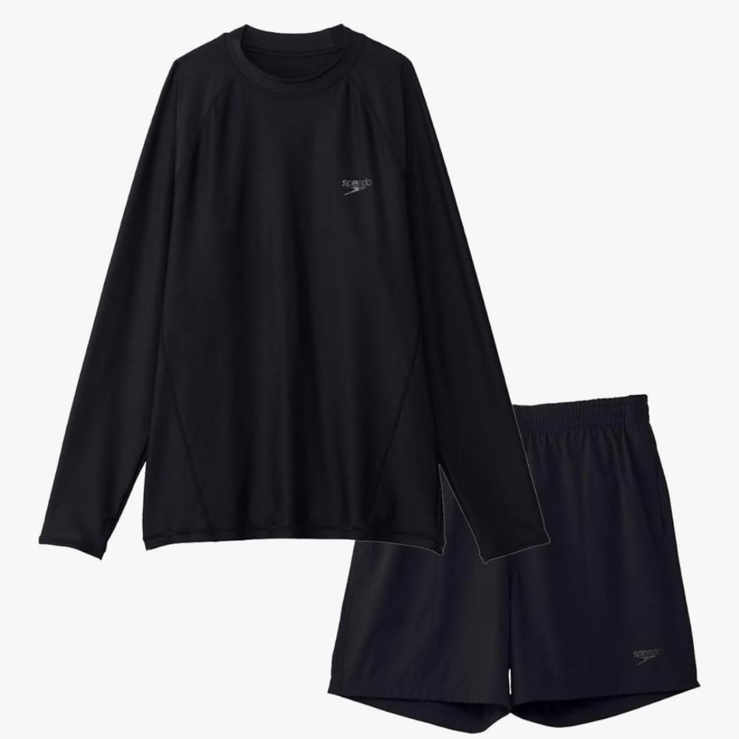 speedo メンズジョーゲロングスリーブショーツ　Oサイズ/黒