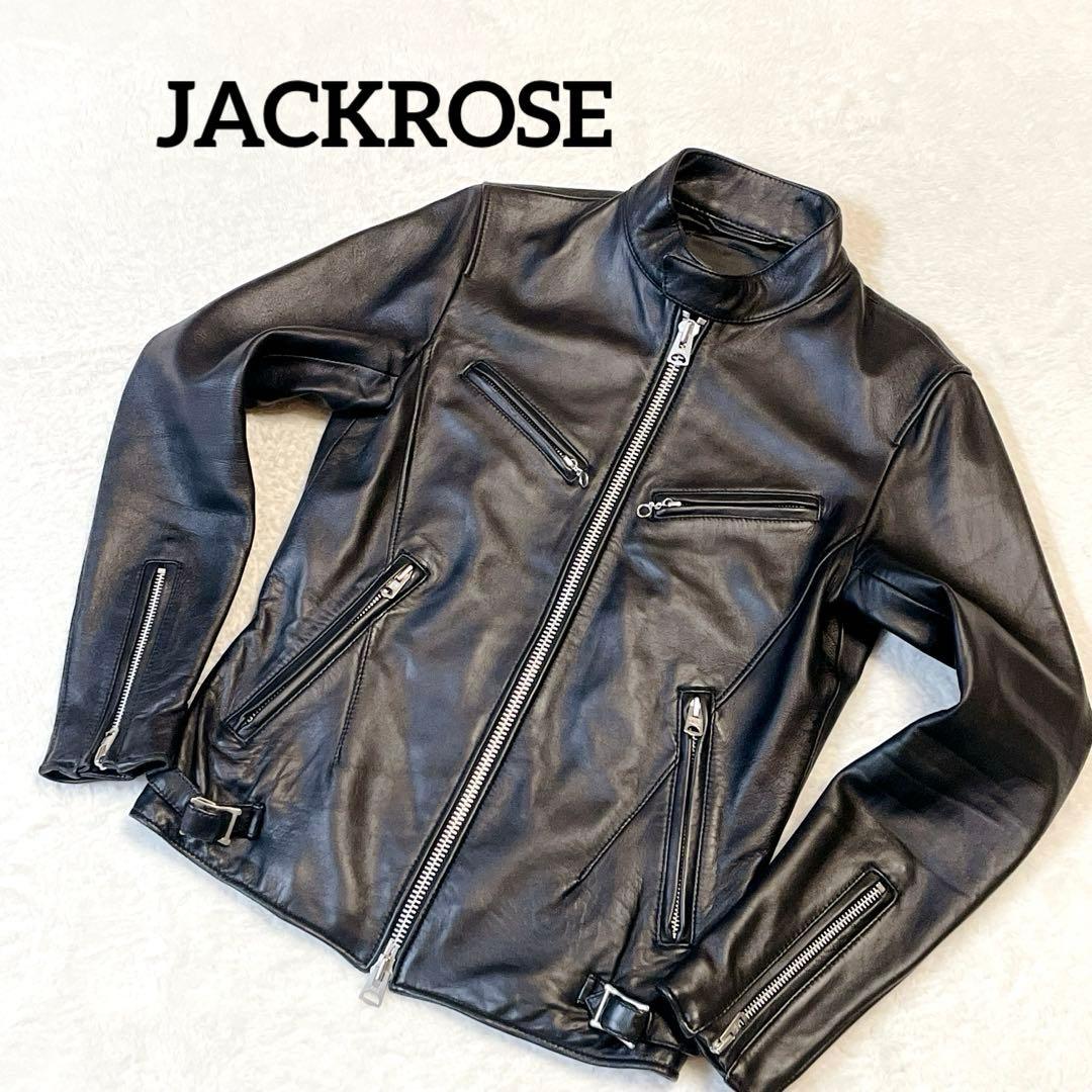 【美品】JACKROSE ジャックローズ 羊革 レザージャケット ライダース S