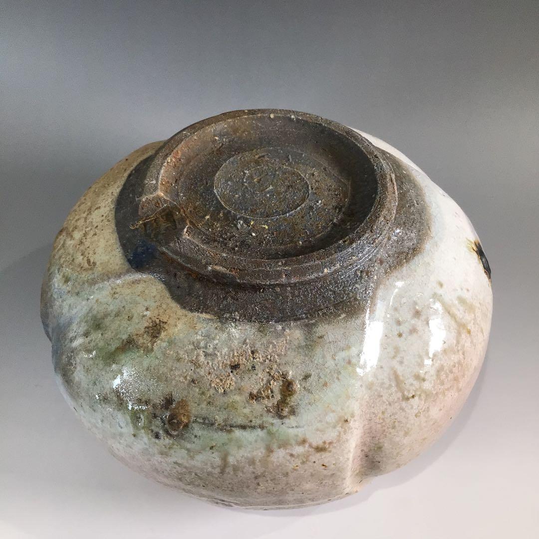 Ｐ７４４　水指　『萩焼』『厚東建信造』『大徳寺　小林太玄箱書』『捻梅水指』　共箱