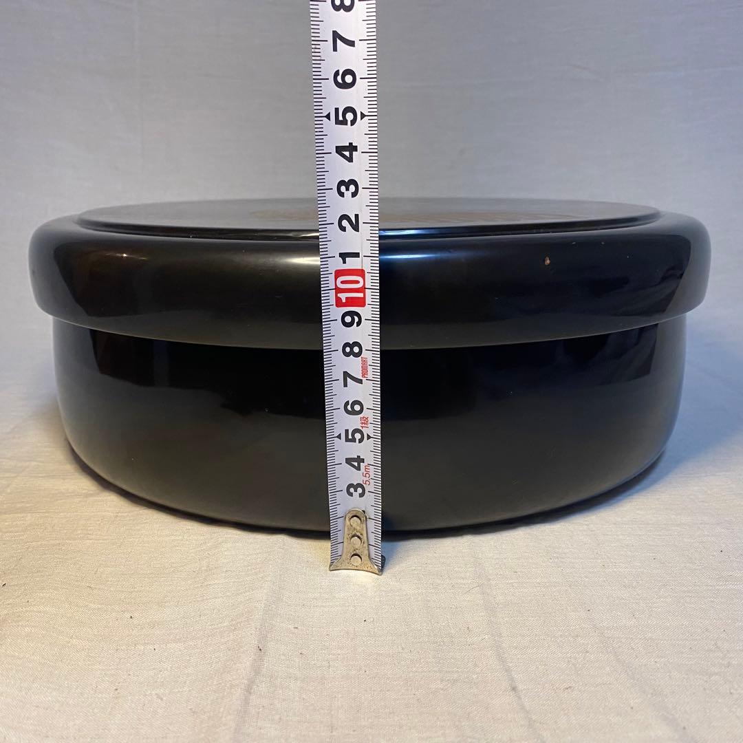 輪島塗　お櫃　茶道具　鶉　ウズラ　柘榴　ザクロ　沈金　木製　漆器　黒