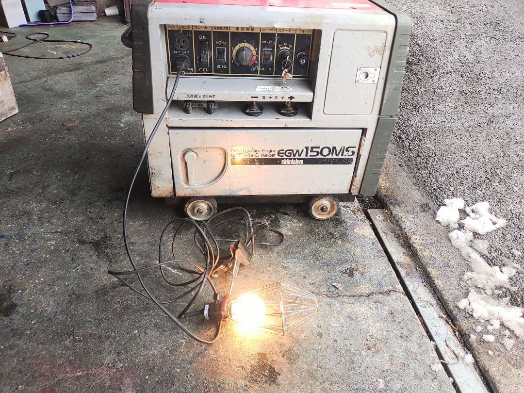 岐阜県、作動中古品！新ダイワ、エンジン発電機・溶接機、EGW150MS