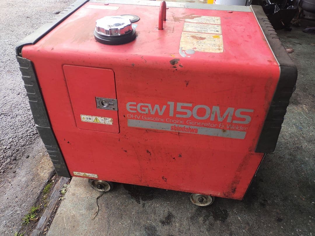 岐阜県、作動中古品！新ダイワ、エンジン発電機・溶接機、EGW150MS