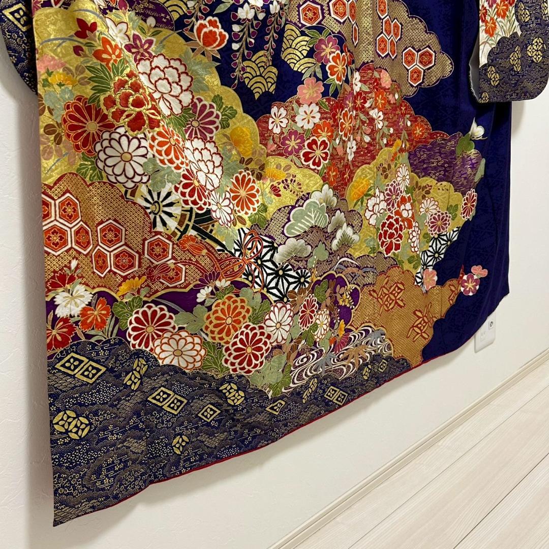 KP1773 振袖 身丈169cm 正絹 着物 成人式 トールサイズ
