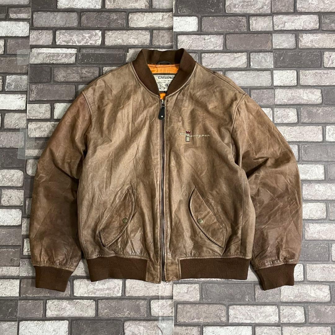 ジャケット・アウター OLD -90's leather bomber jacket moca