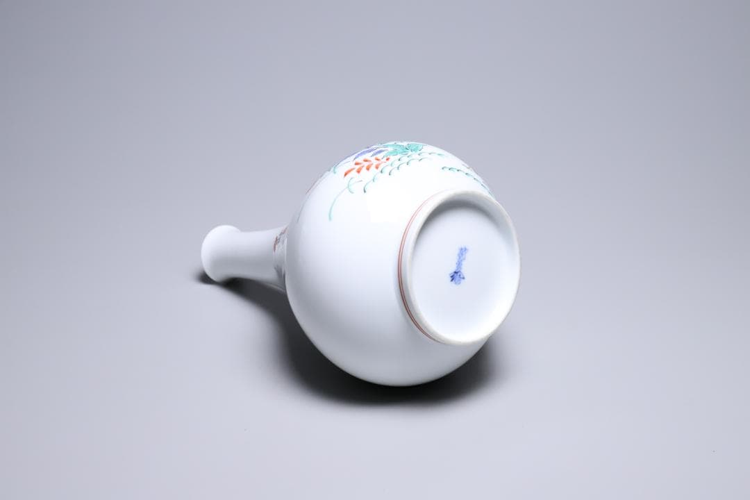 十四代酒井田柿右衛門　錦秋草鶉文花瓶　共箱　美品　柿右衛門　有田焼【正一古美術】