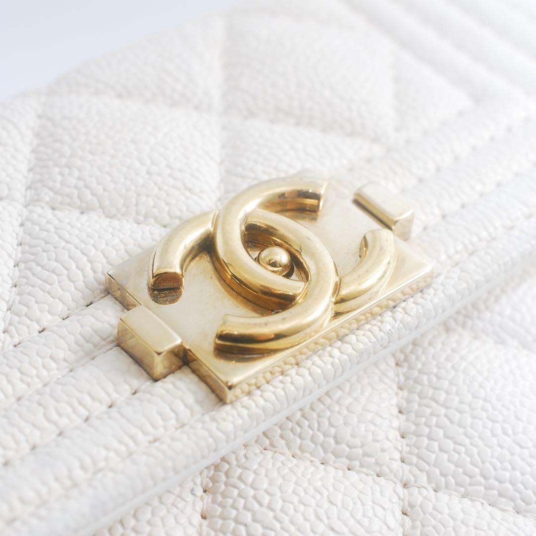 シャネル＊CHANEL＊ボーイシャネル＊キャビアスキン＊三つ折り財布＊マトラッセ