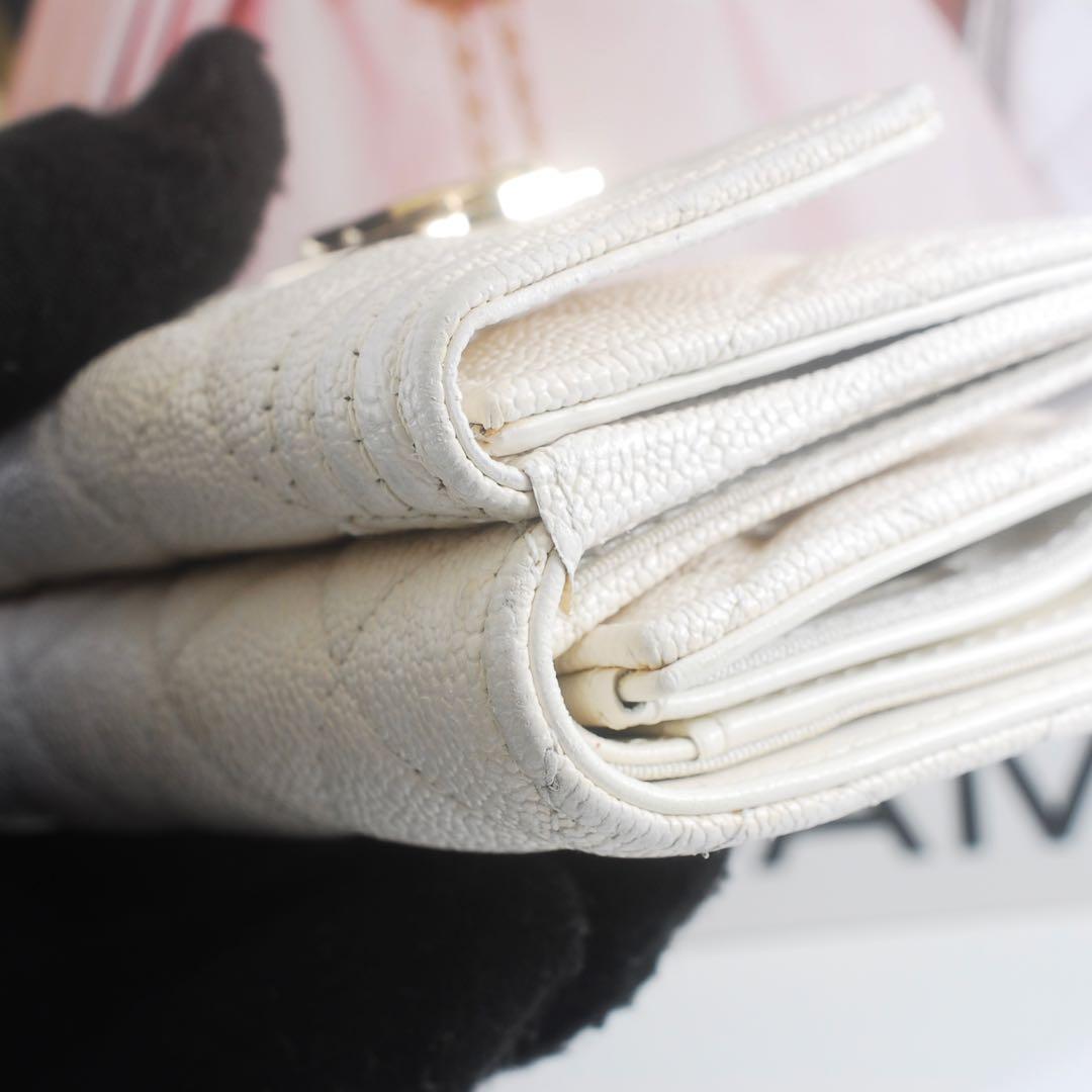 シャネル＊CHANEL＊ボーイシャネル＊キャビアスキン＊三つ折り財布＊マトラッセ