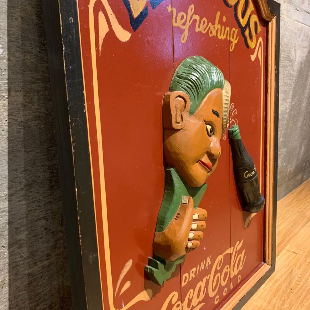 コカコーラ　木製看板　アメリカンジャンク　ヴィンテージ　中古