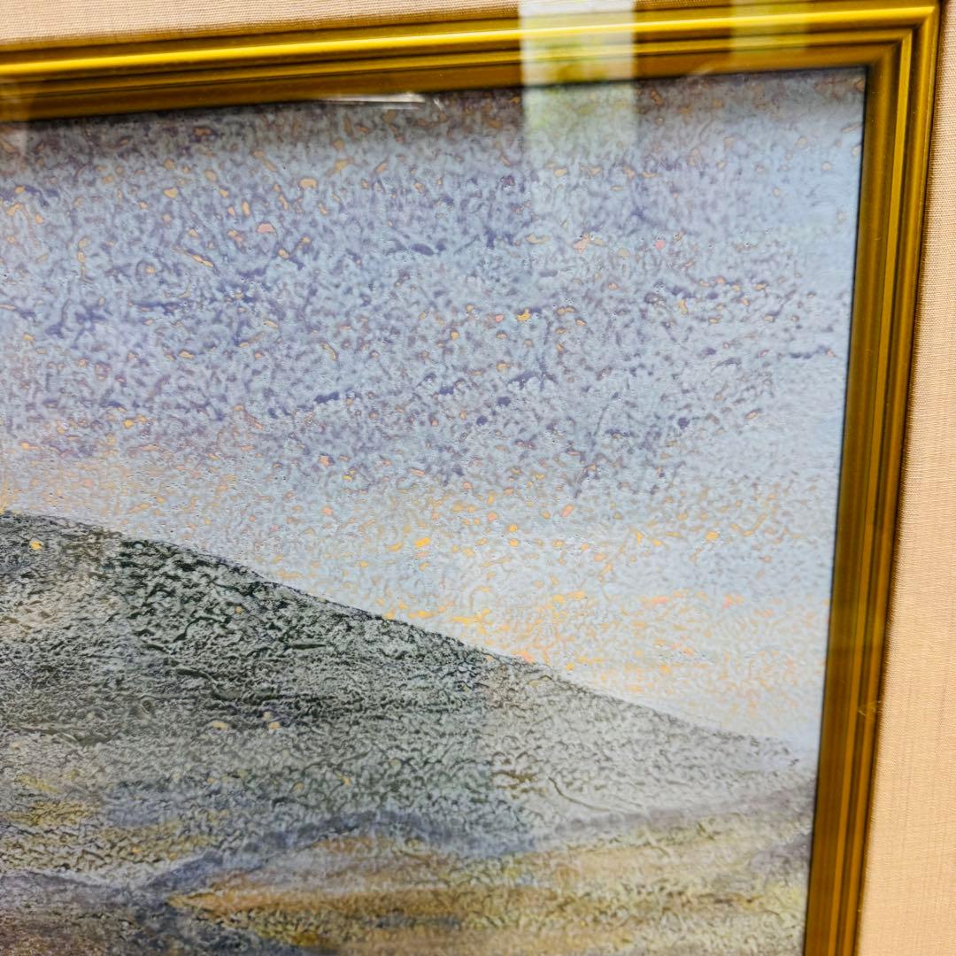 大迫力　特大　真作　中嶌 虎威作「筑波」日本画　風景画 F30号