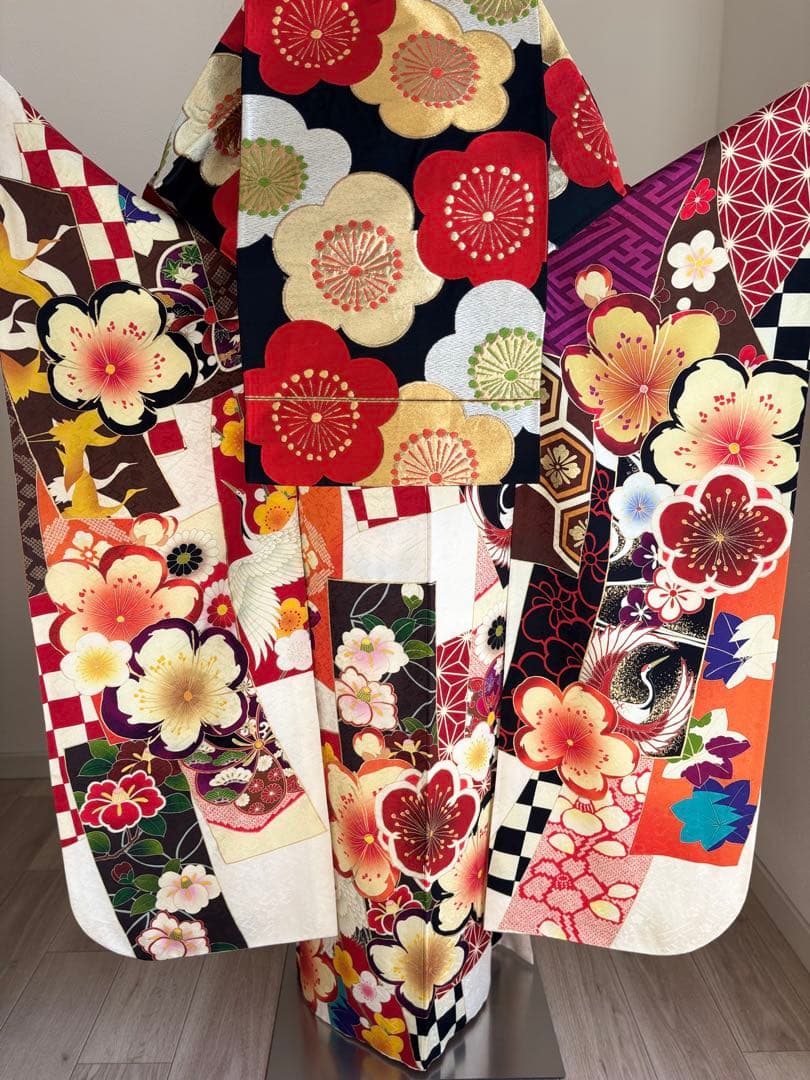 とあ⭐️振袖フルセット　正絹振袖　成人式　レトロ感　クリーニング済み