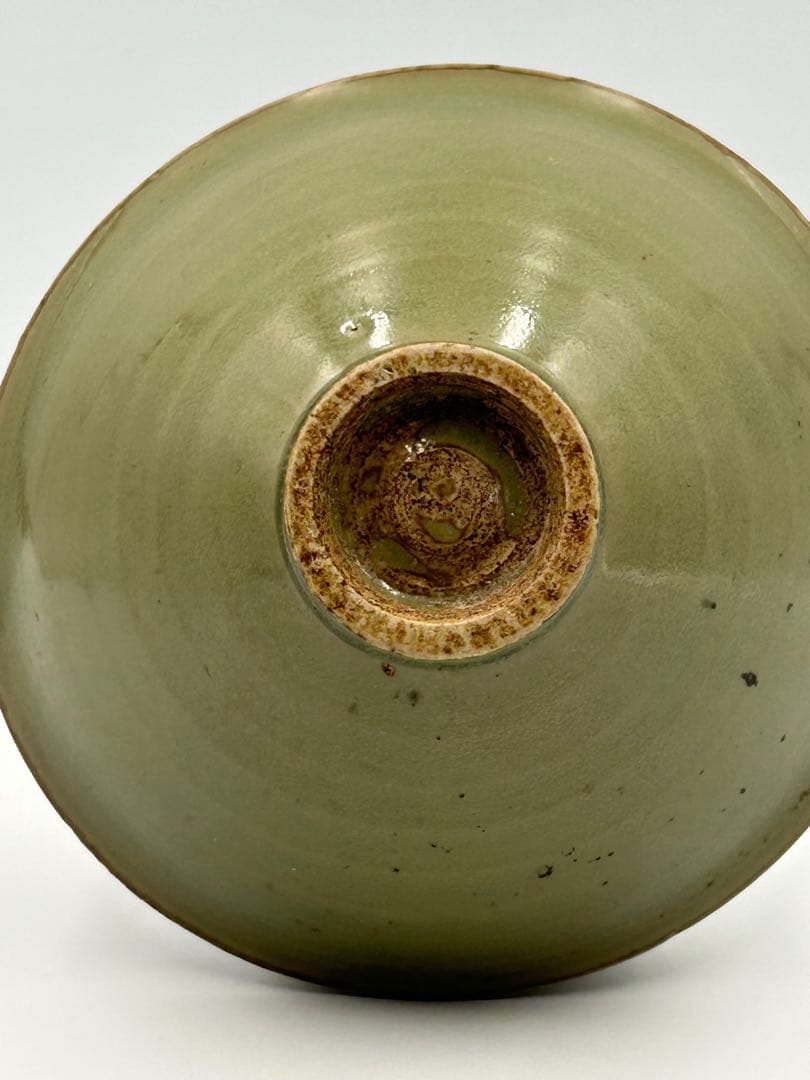 ★0051宋時代　耀州窯 青磁 刻花 斗笠碗 ★天目茶碗 茶道具 茶器 中国美術