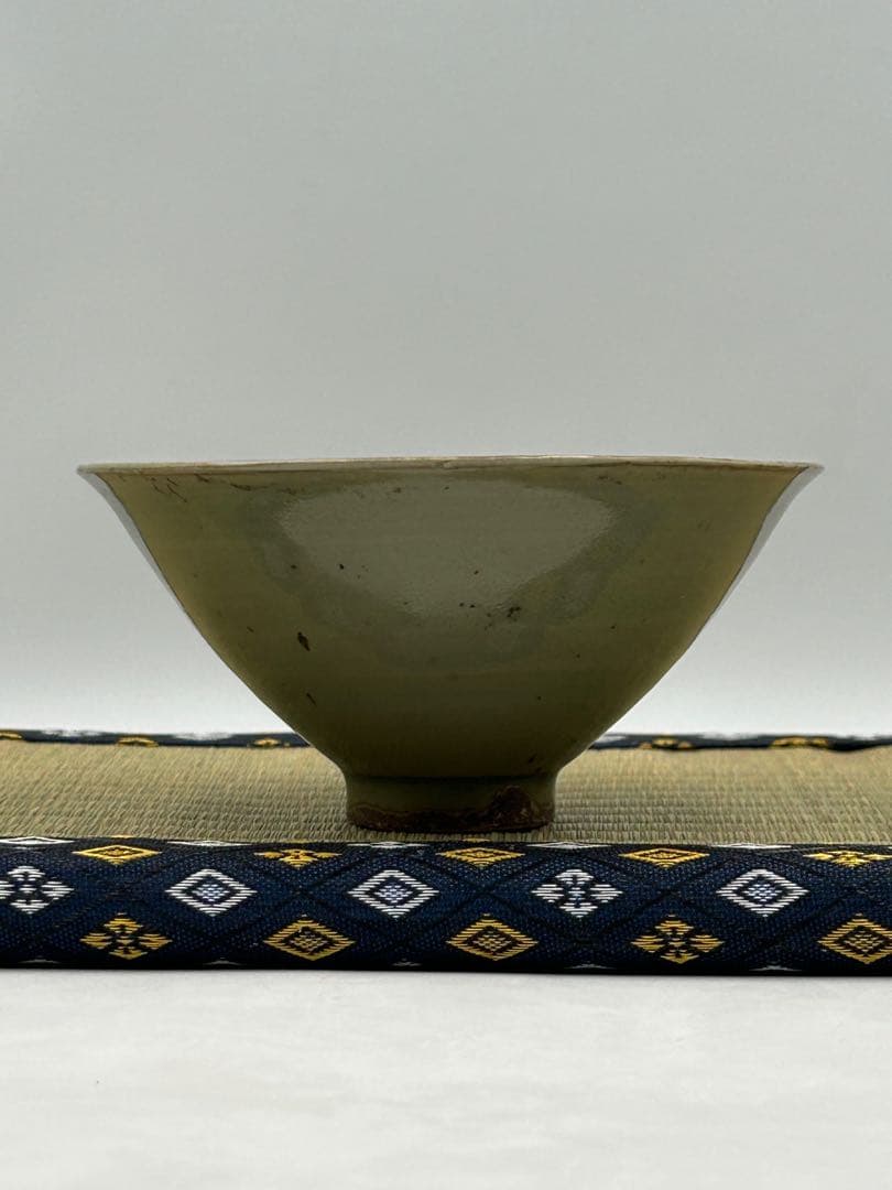 ★0051宋時代　耀州窯 青磁 刻花 斗笠碗 ★天目茶碗 茶道具 茶器 中国美術