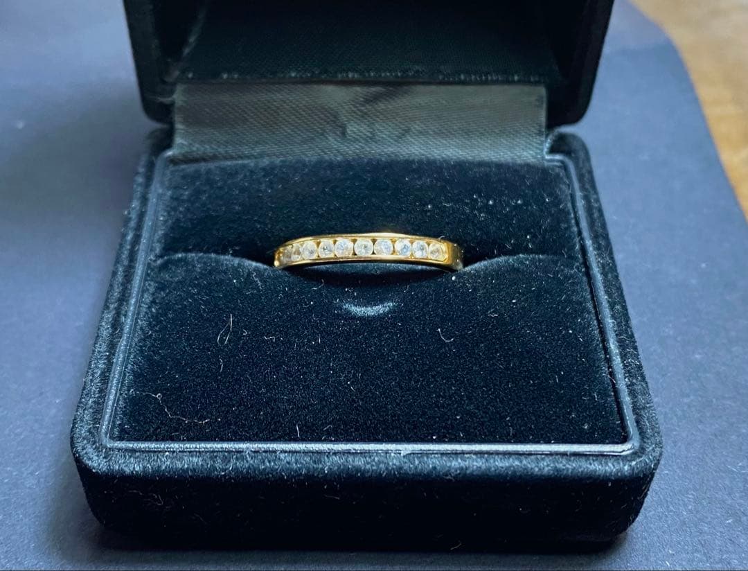 K18 ホワイトトパーズ　ゴールド　リング