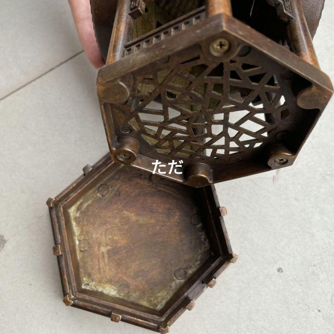 銅器 八角二重涼亭 八角亭薫香炉 香道具 禅意茶道 置物 装飾品 工芸品