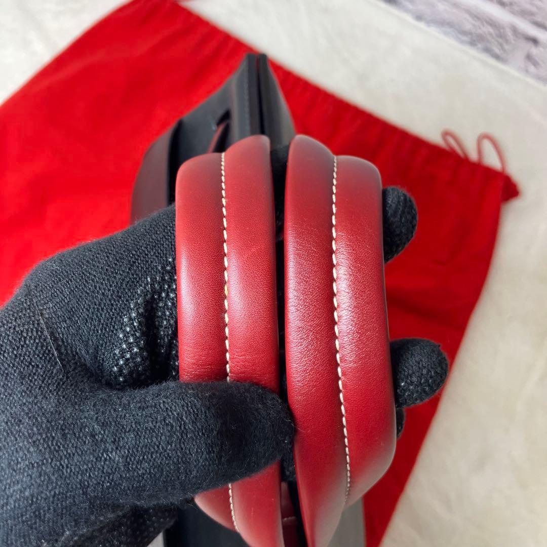 美品✨バリー ハンドバッグ Wポケット Bロゴ レザー 本革 自立型 ブラック