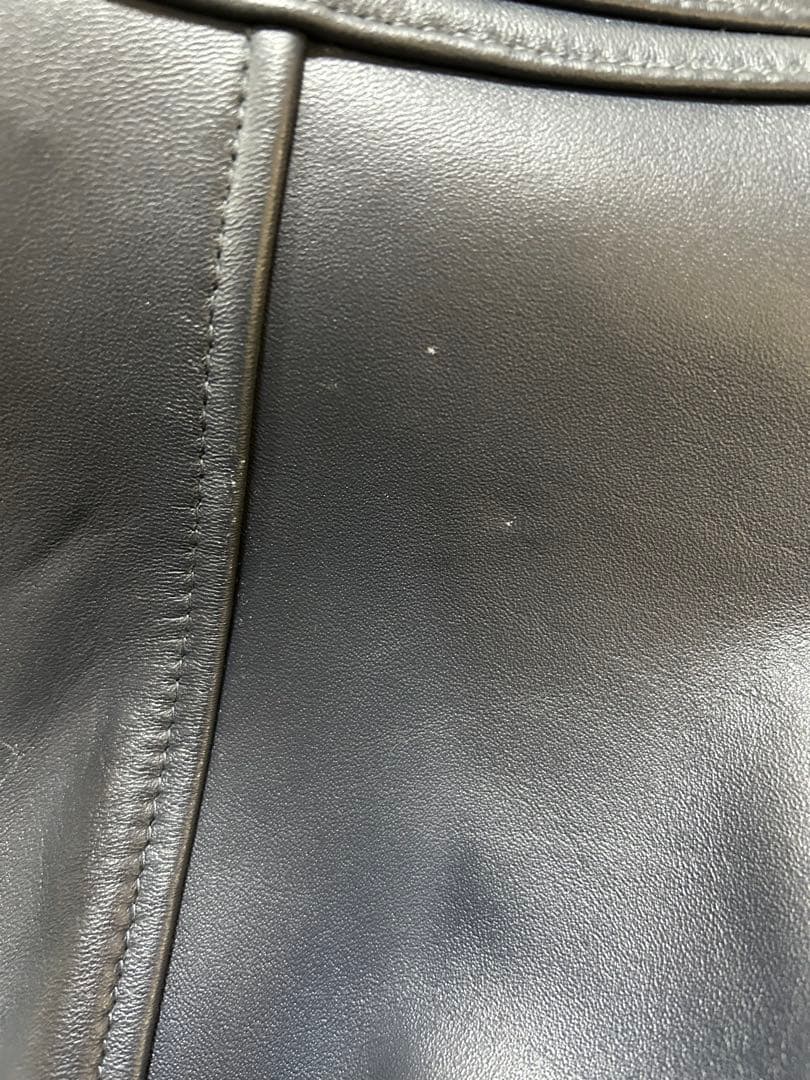 ユニオンステーション　シングルライダースジャケット　ラムレザー　L ネイビー