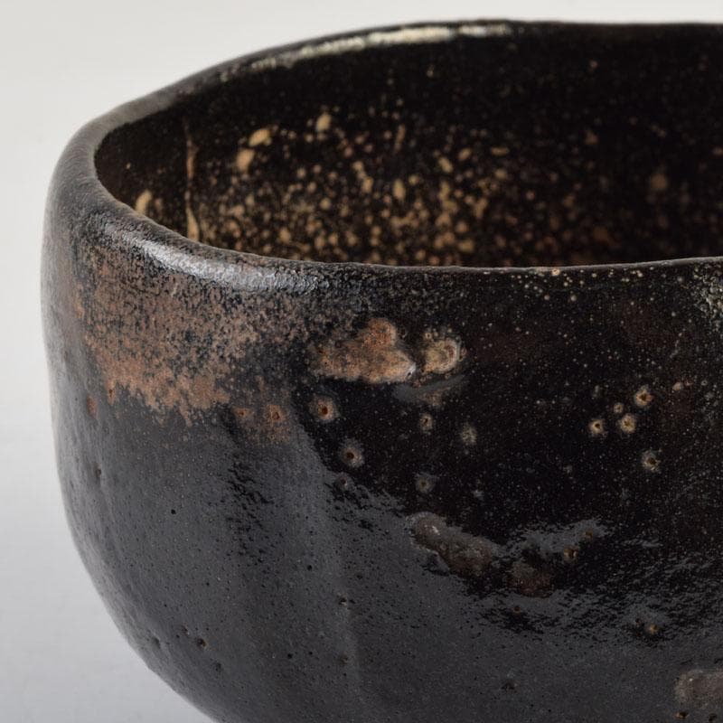 茶道具　楽吉左衛門　黒楽茶碗　時代箱付　V　9156