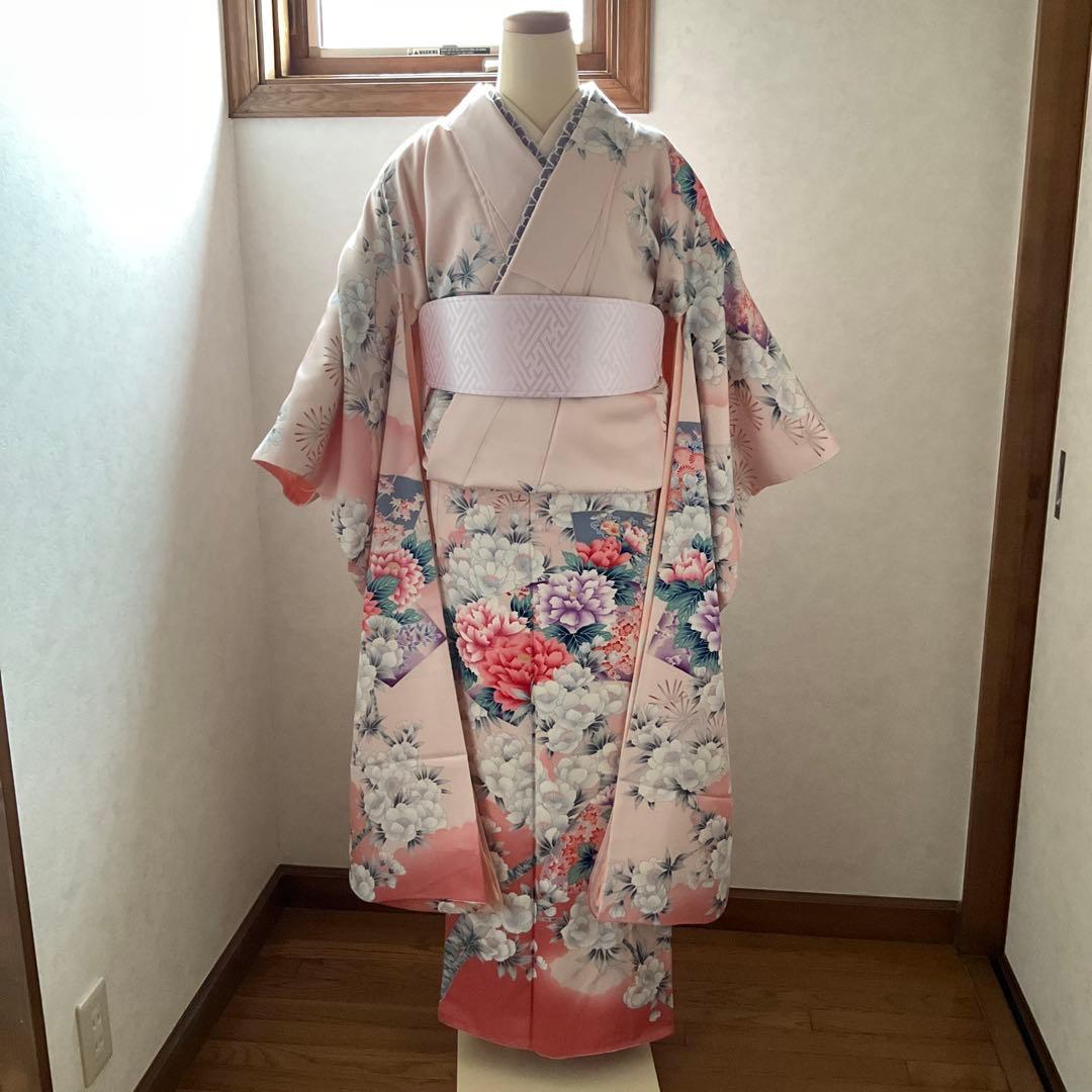 【未使用】振袖　ベビーピンク　百花繚乱