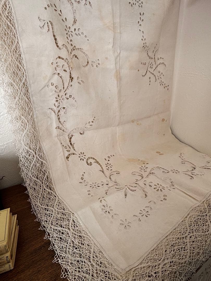 フランス　蚤の市　テーブルクロス　リメイク　ブロカント