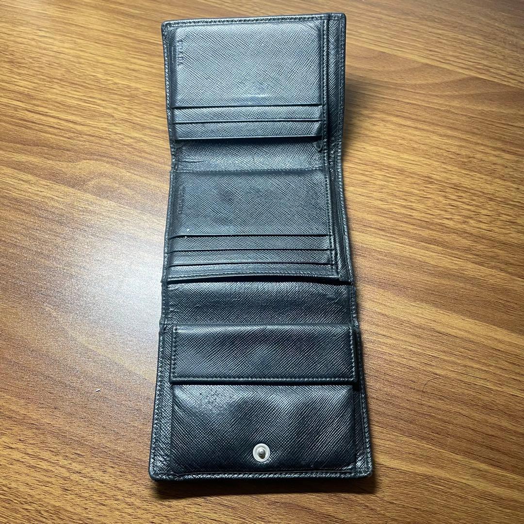 PRADA サフィアーノ 三つ折り財布 ブラック 正規品