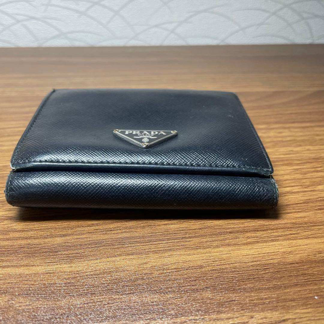 PRADA サフィアーノ 三つ折り財布 ブラック 正規品