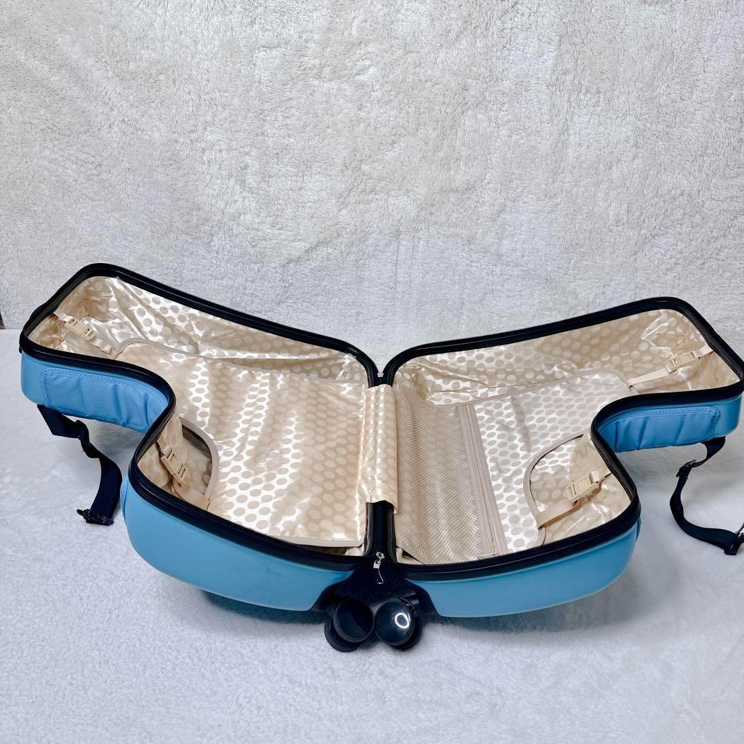 子供が乗れるキャリーケース スーツケース クッション ベルト 旅行 ブルー