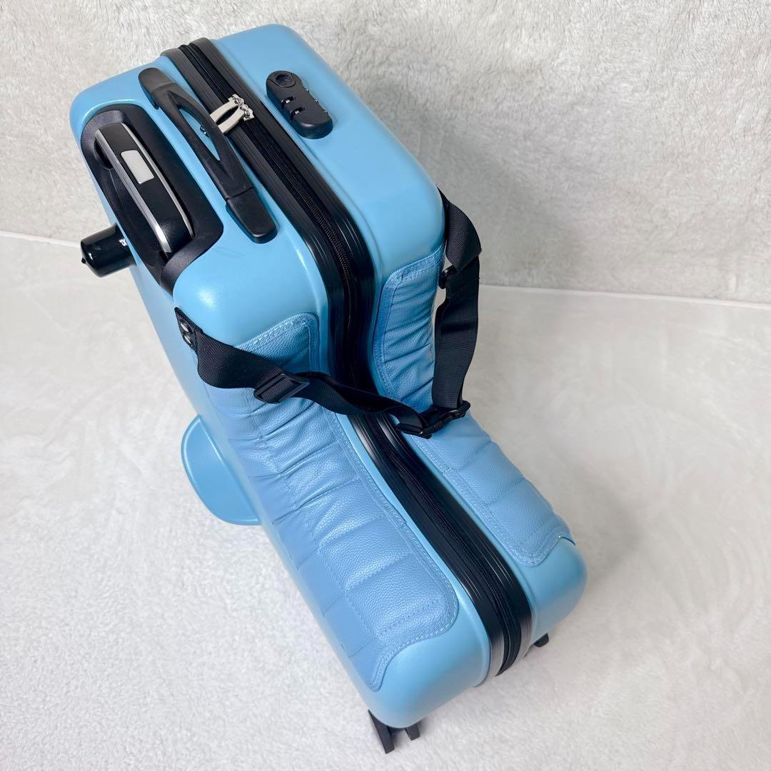 子供が乗れるキャリーケース スーツケース クッション ベルト 旅行 ブルー