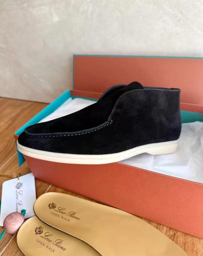 Loro piana ブラックスエードモカシン 41