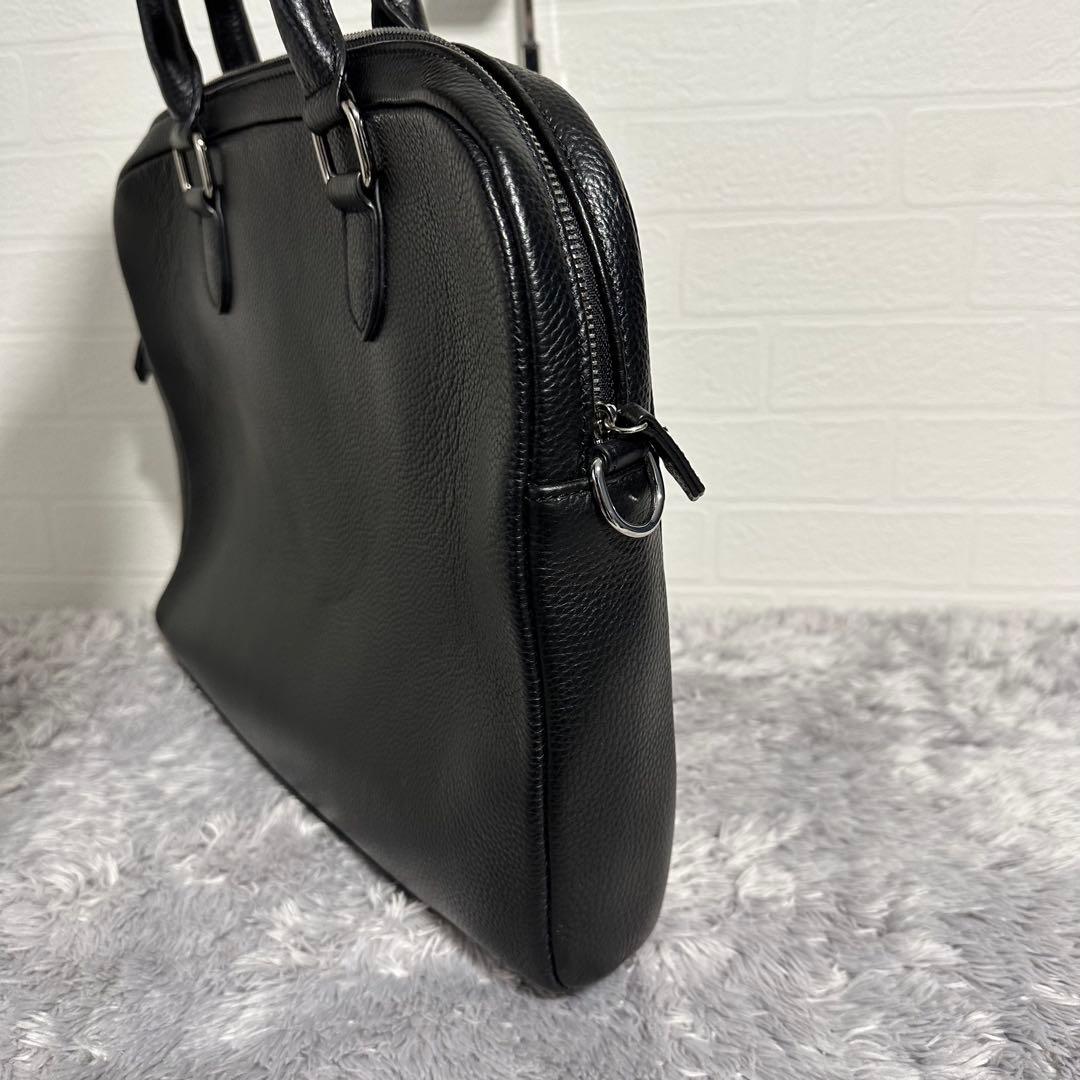 未使用級美品　MURA ムラ　ビジネスバッグ　ブラック　黒　レザー